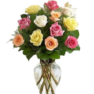 15 multi-colored roses | Flower Delivery Magnitogorsk