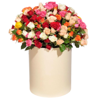 Mixed roses in a hatbox | Flower Delivery Magnitogorsk